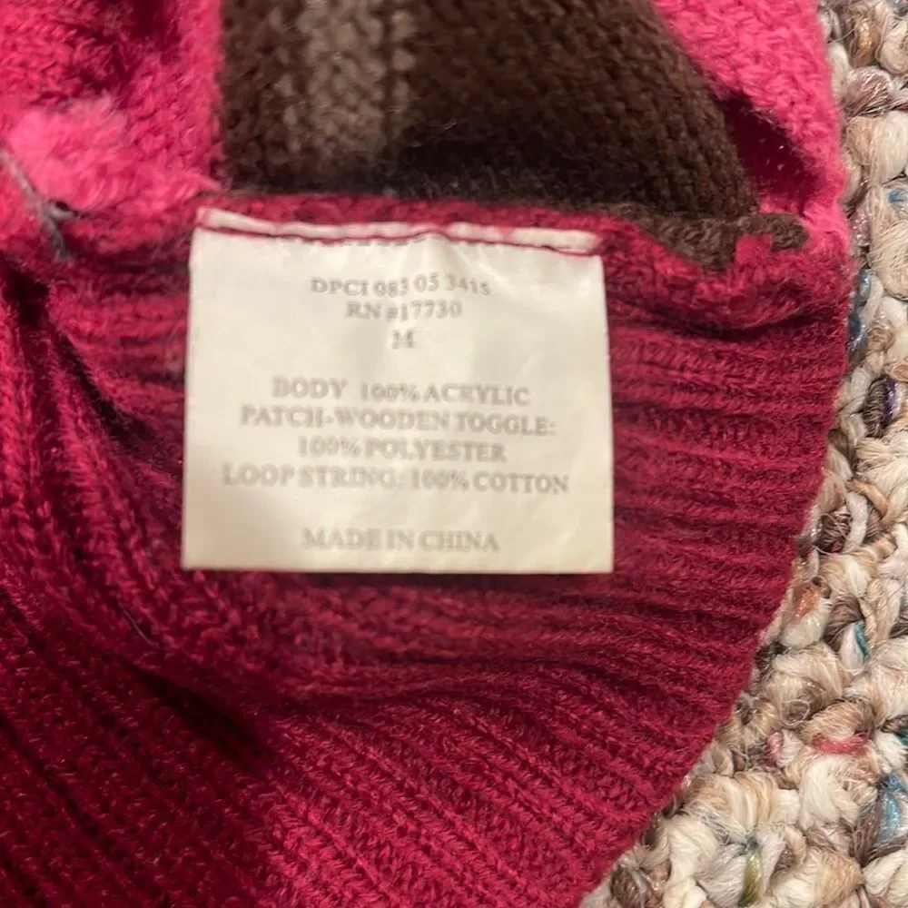 Maroon/Pink Striped Pet Sweater by Boots & Barkley